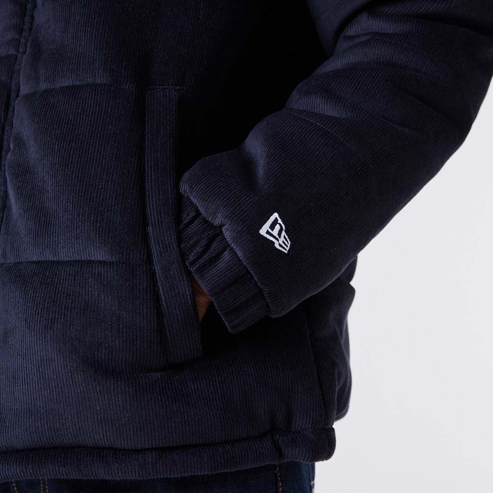 MLB Cord Puffer Jacket New York Yankees Navy/White - LOKK