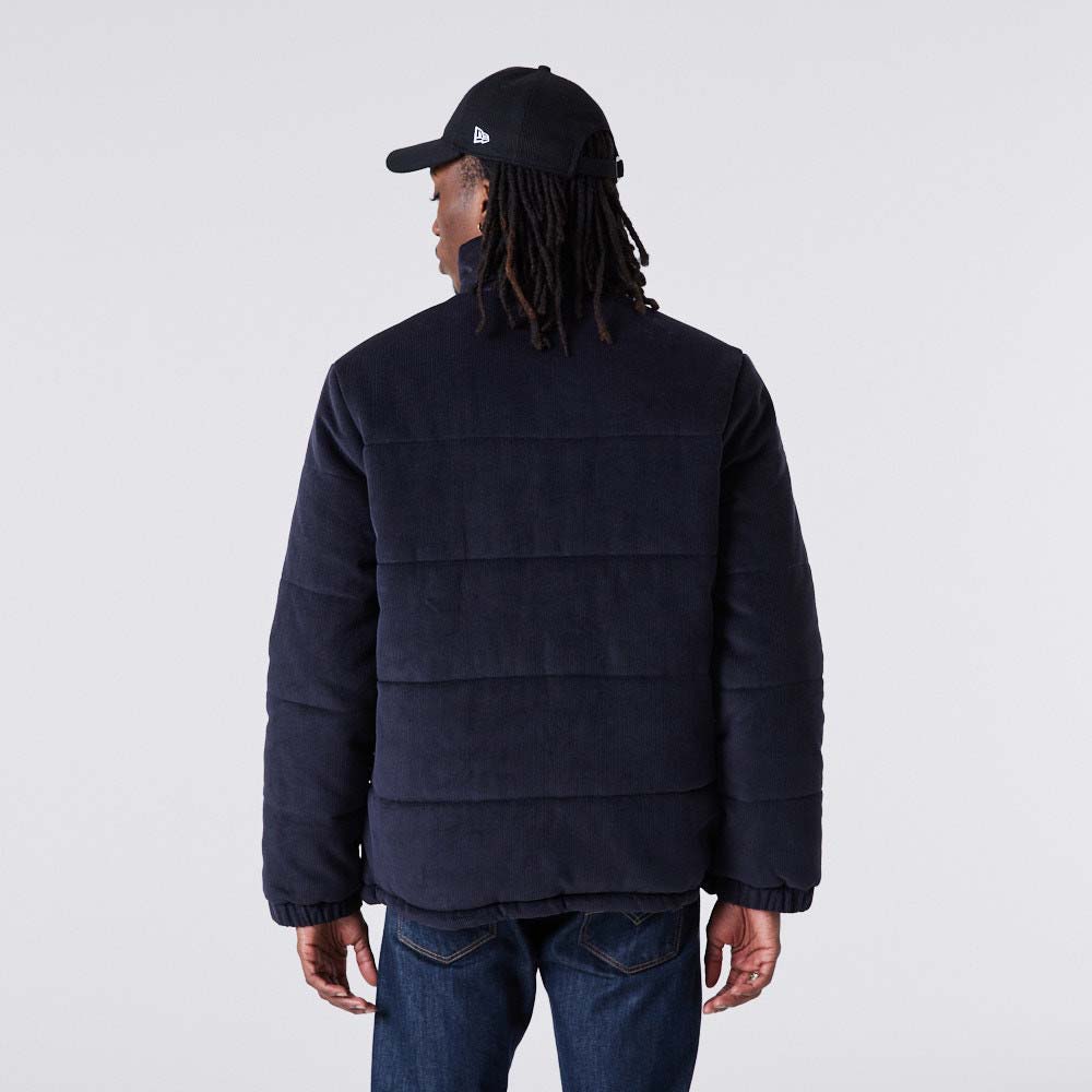MLB Cord Puffer Jacket New York Yankees Navy/White - LOKK