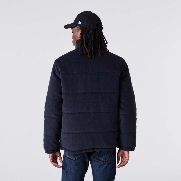 MLB Cord Puffer Jacket New York Yankees Navy/White - LOKK