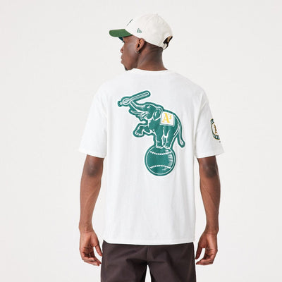 Heritage Back Print Oversize Tee Oakland Athletics  White/Dark Green