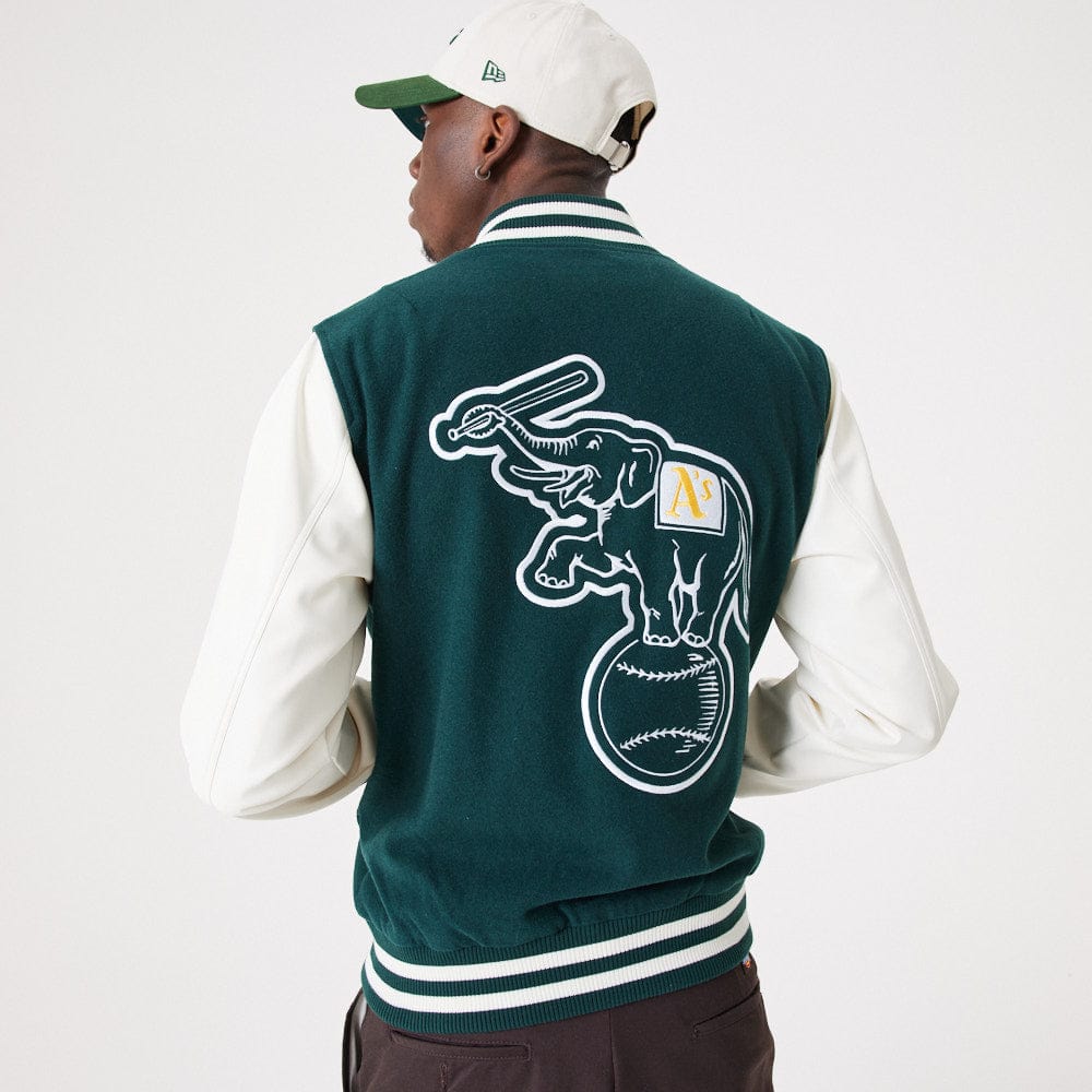 Heritage Varsity Jacket Oakland Athletic  Dark Green/White - LOKK