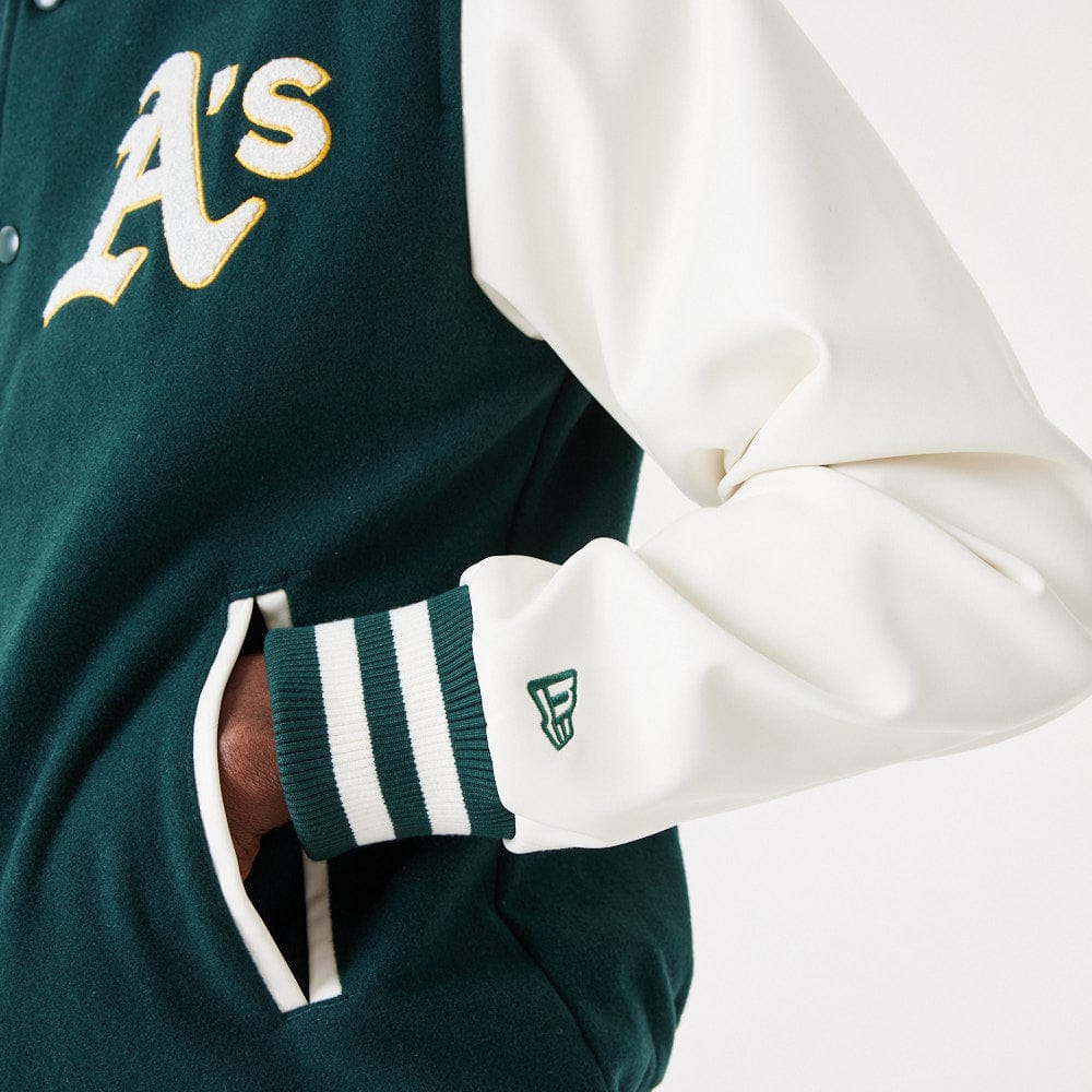 Heritage Varsity Jacket Oakland Athletic  Dark Green/White - LOKK