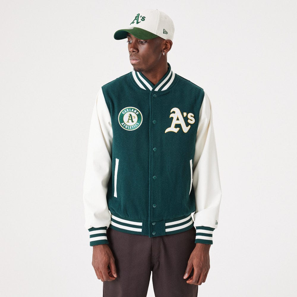 Heritage Varsity Jacket Oakland Athletic  Dark Green/White - LOKK
