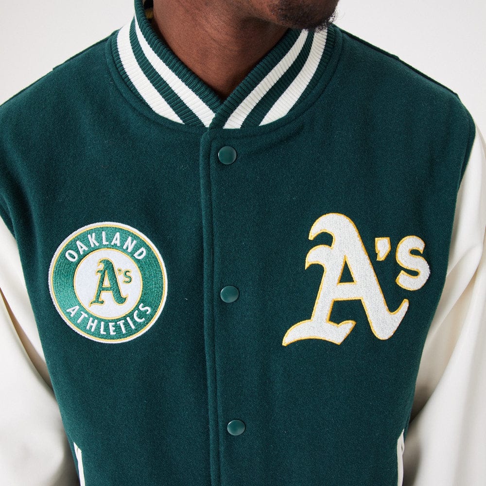 Heritage Varsity Jacket Oakland Athletic  Dark Green/White - LOKK