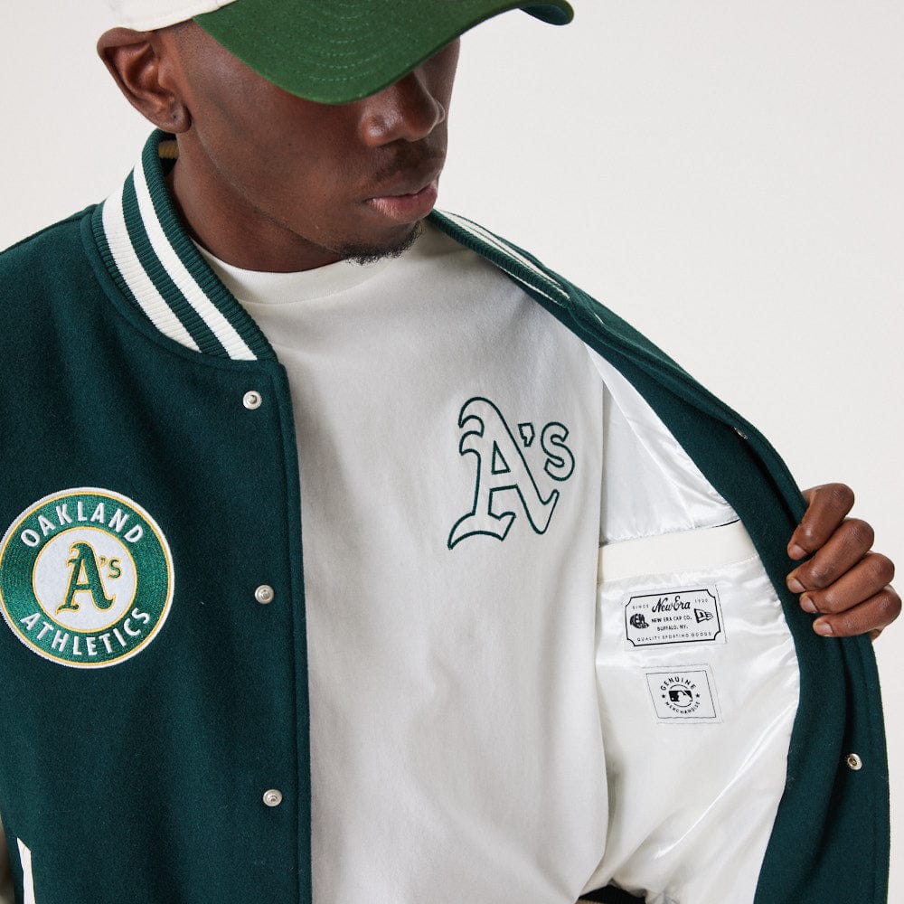 Heritage Varsity Jacket Oakland Athletic  Dark Green/White - LOKK