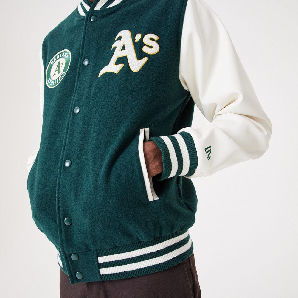 Heritage Varsity Jacket Oakland Athletic  Dark Green/White - LOKK