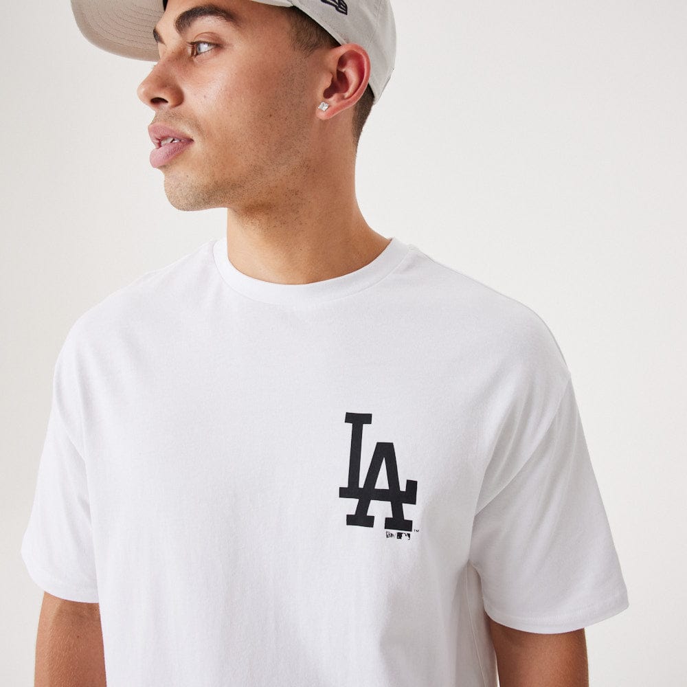 MLB Floral Graphic Oversize Tee Los Angeles Dodgers  White/Black - LOKK