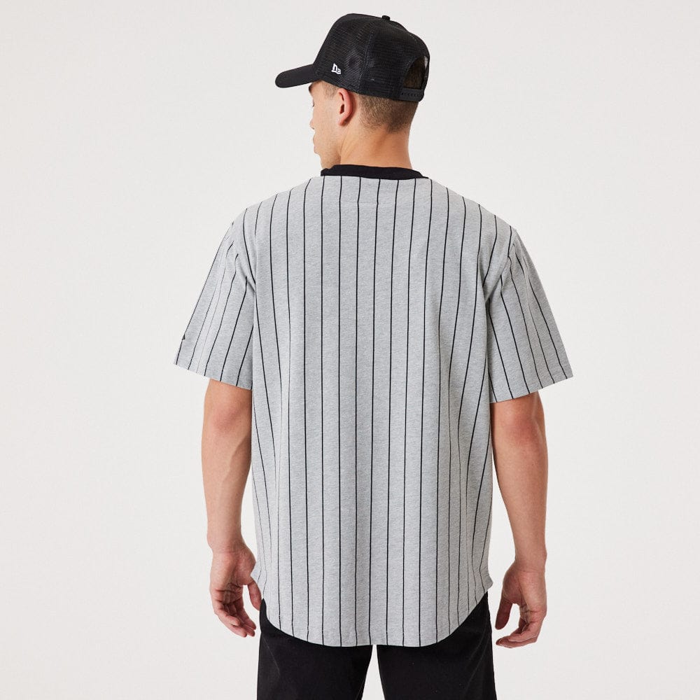 New Orleans Saints Pinstripe Jersey Era  Heather Grey/Black - LOKK