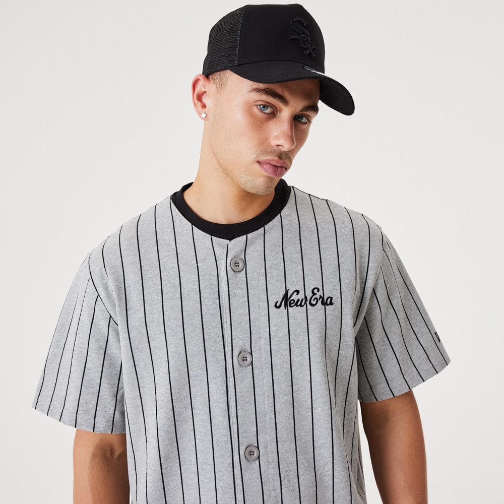 New Orleans Saints Pinstripe Jersey Era  Heather Grey/Black - LOKK