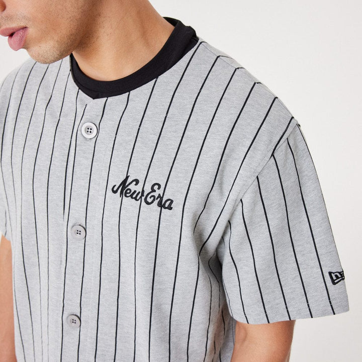 New Orleans Saints Pinstripe Jersey Era  Heather Grey/Black - LOKK