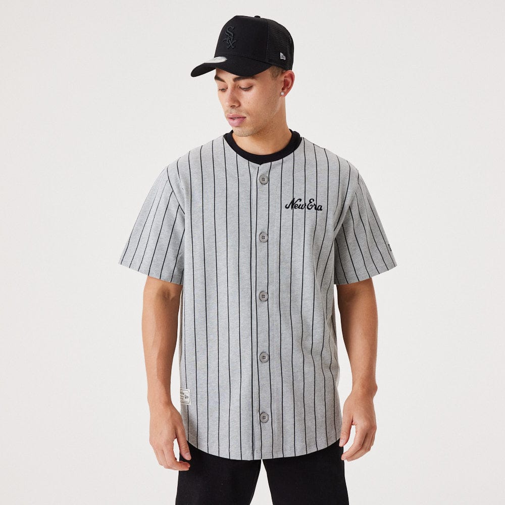 New Orleans Saints Pinstripe Jersey Era  Heather Grey/Black - LOKK