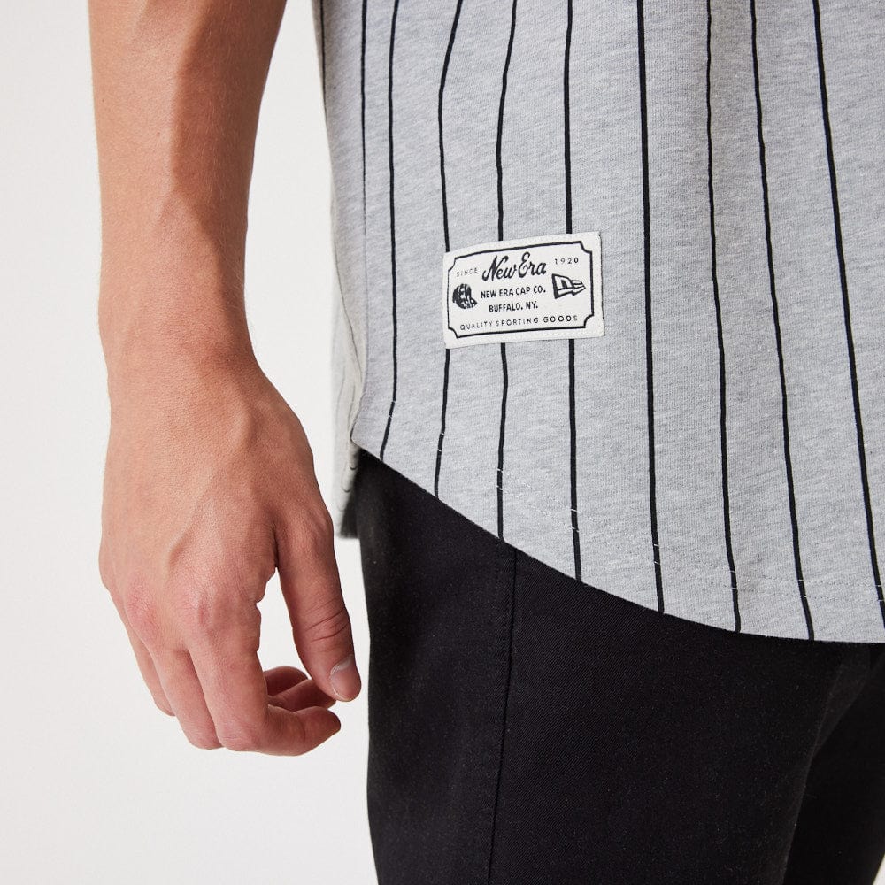 New Orleans Saints Pinstripe Jersey Era  Heather Grey/Black - LOKK
