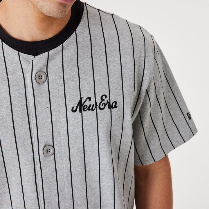 New Orleans Saints Pinstripe Jersey Era  Heather Grey/Black - LOKK