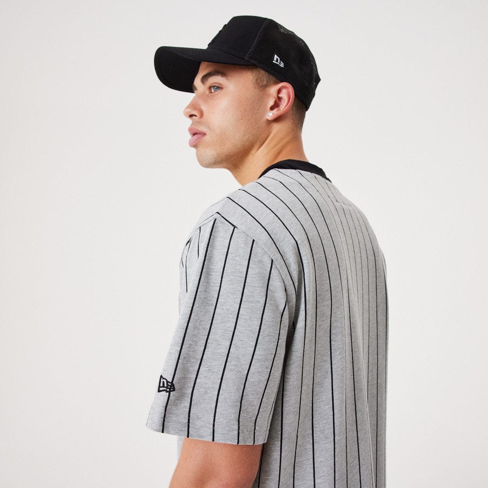 New Orleans Saints Pinstripe Jersey Era  Heather Grey/Black - LOKK