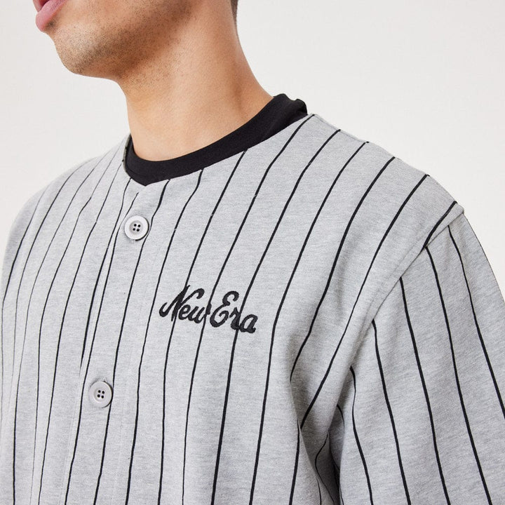 New Orleans Saints Pinstripe Jersey Era  Heather Grey/Black - LOKK