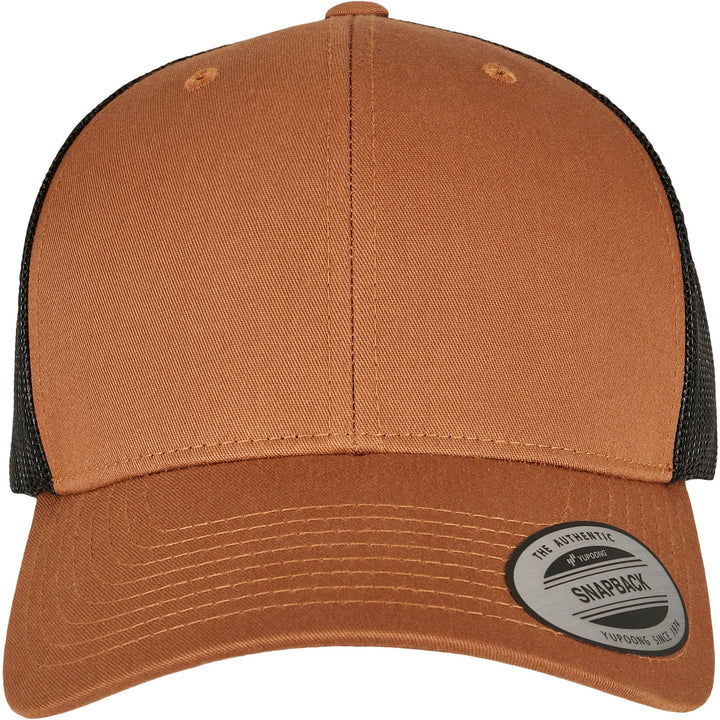 Coyote Brown Trucker Cap w/ Black Mesh Retro - Yupoong 6606T - LOKK