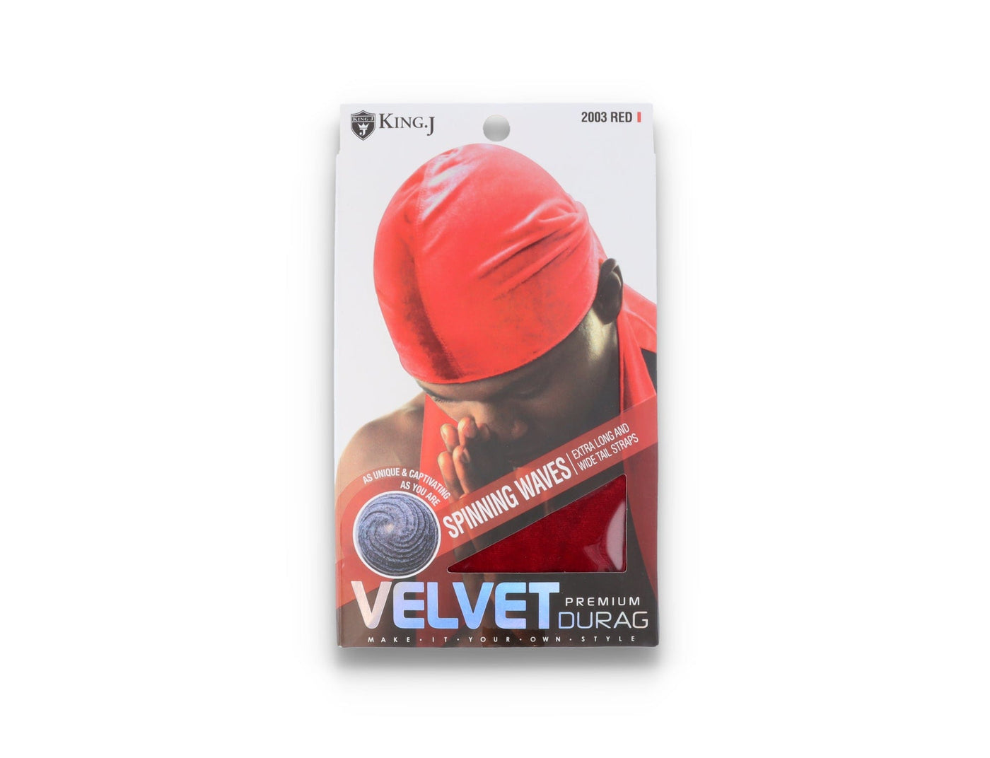 King J Premium Velvet Durag Red