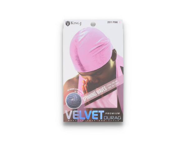 King J Premium Velvet Durag Pink - LOKK