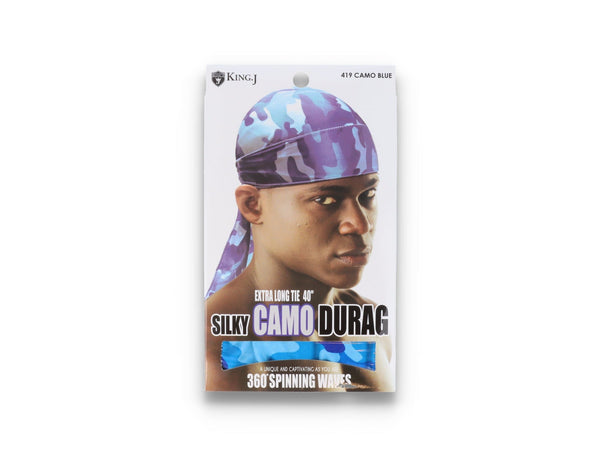 Silky Durag Camo Blue - King J - LOKK