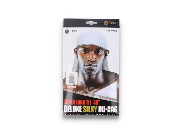 Deluxe Silky Satin Durag White  - King J - LOKK