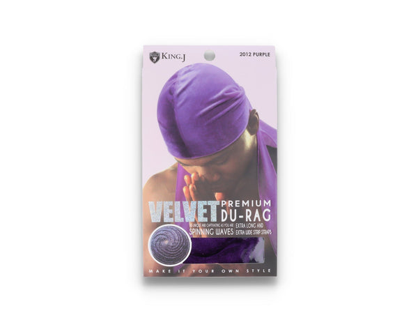 King J Premium Velvet Durag Purple - LOKK