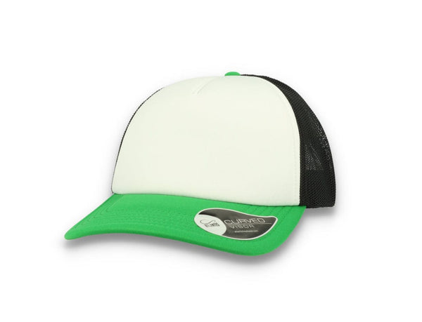 Trucker Cap White/Green/Black Atlantis Rapper Foam - LOKK