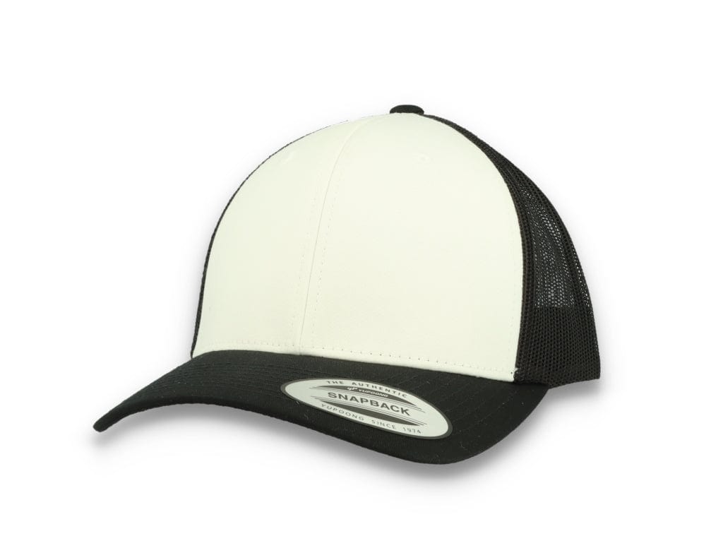 Black/White Trucker Cap White Front/Black Mesh Retro - Yupoong 6606CF - LOKK