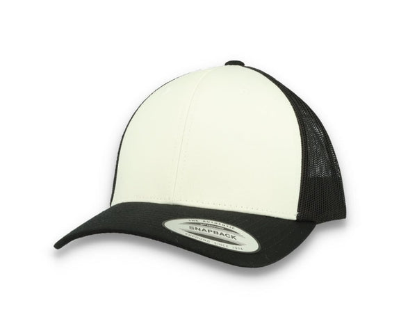 Black/White Trucker Cap White Front/Black Mesh Retro - Yupoong 6606CF - LOKK