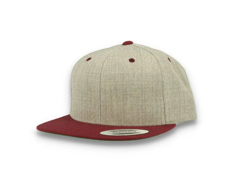 Yupoong Classic Snapback 6089MT Heather Grey/Maroon - LOKK