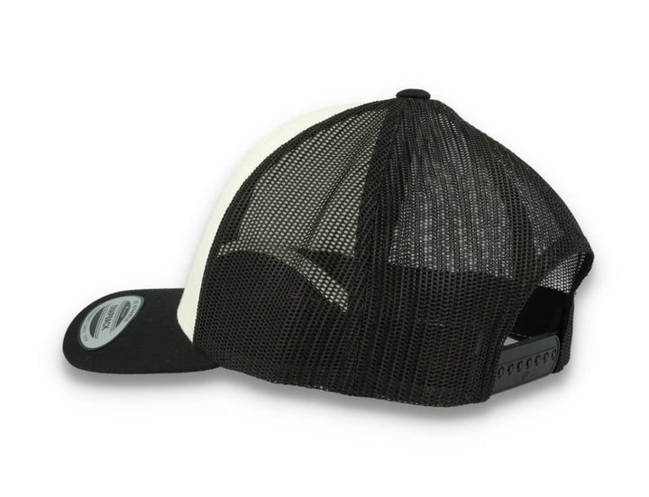 Black/White Trucker Cap White Front/Black Mesh Retro - Yupoong 6606CF - LOKK