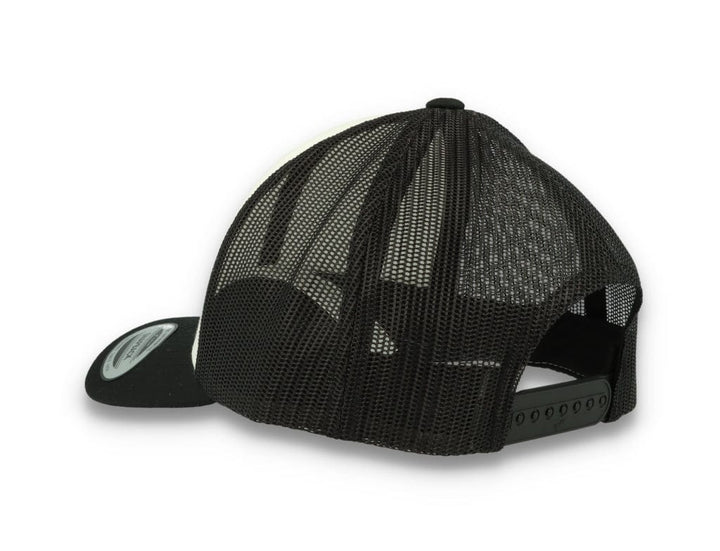 Black/White Trucker Cap White Front/Black Mesh Retro - Yupoong 6606CF - LOKK