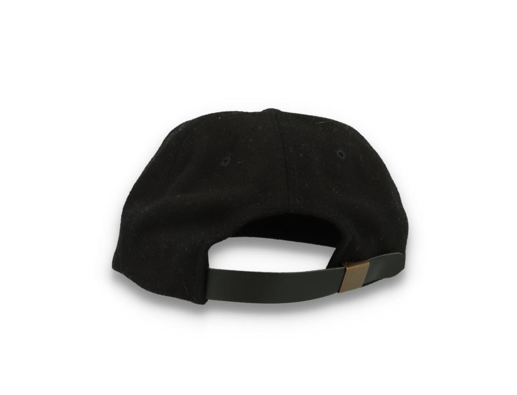 Yupoong Melton Wool Unstructured 5-Panel Cap with Leather Adjuster 6502MC Black - LOKK
