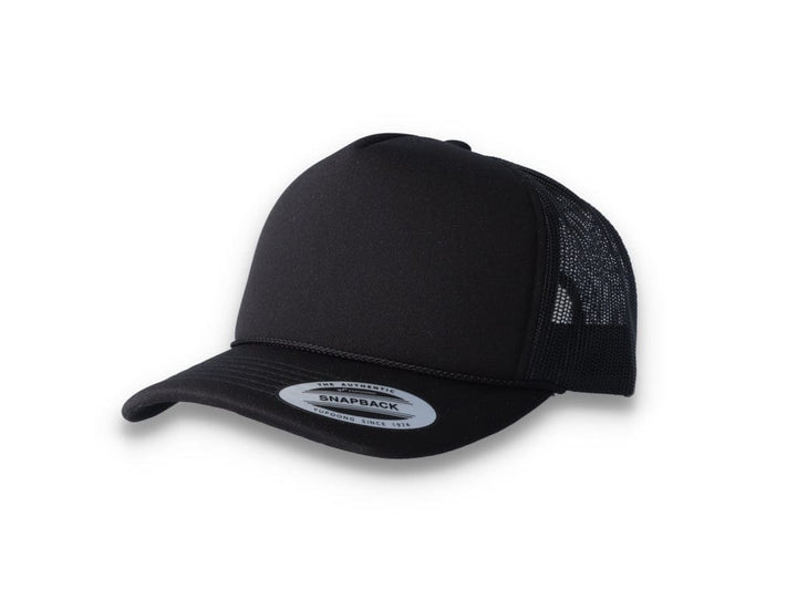 Black Trucker Cap Foam Curved Visor 6005FC - Yupoong - LOKK