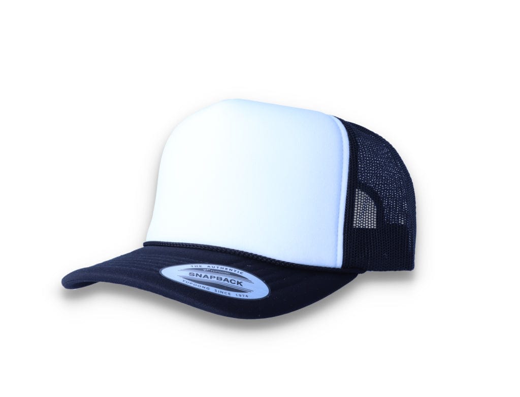 Black/White Trucker Cap Foam Curved Visor 6005FC - Yupoong - LOKK