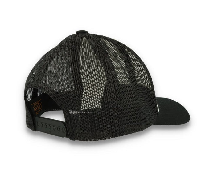 Black/White Trucker Cap White Front/Black Mesh Retro - Yupoong 6606CF - LOKK