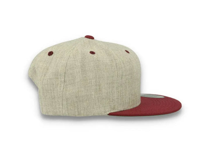 Yupoong Classic Snapback 6089MT Heather Grey/Maroon - LOKK
