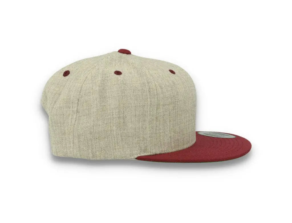 Yupoong Classic Snapback 6089MT Heather Grey/Maroon - LOKK