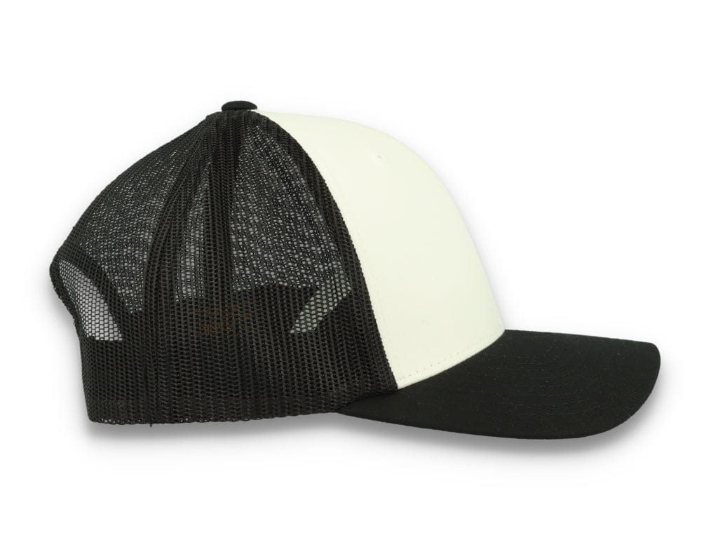 Black/White Trucker Cap White Front/Black Mesh Retro - Yupoong 6606CF - LOKK
