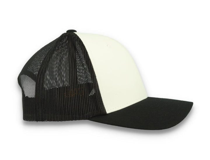 Black/White Trucker Cap White Front/Black Mesh Retro - Yupoong 6606CF - LOKK