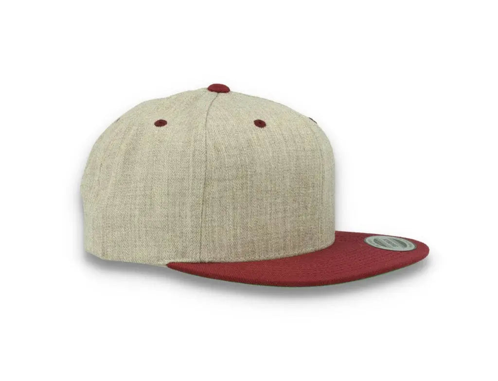 Yupoong Classic Snapback 6089MT Heather Grey/Maroon - LOKK