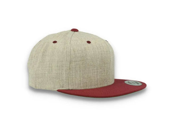 Yupoong Classic Snapback 6089MT Heather Grey/Maroon - LOKK