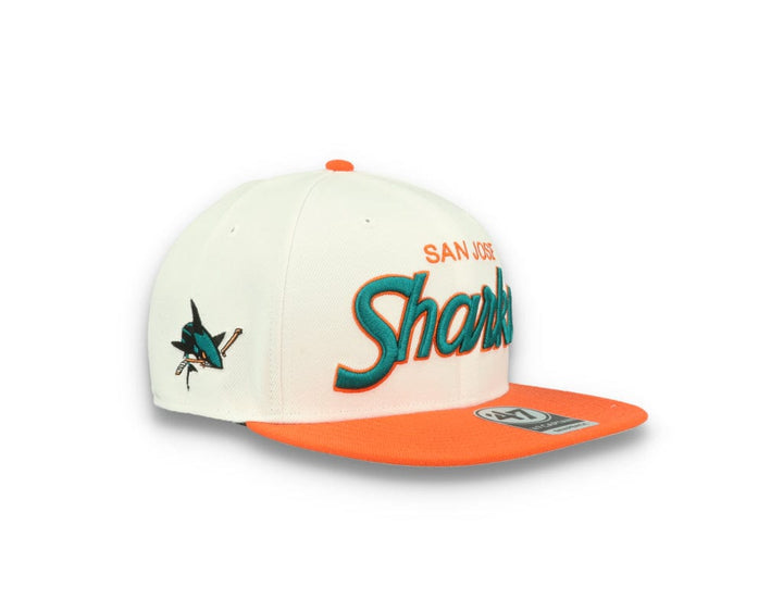 San Jose Sharks NHL Script Side Two Tone 47 Captain White - LOKK