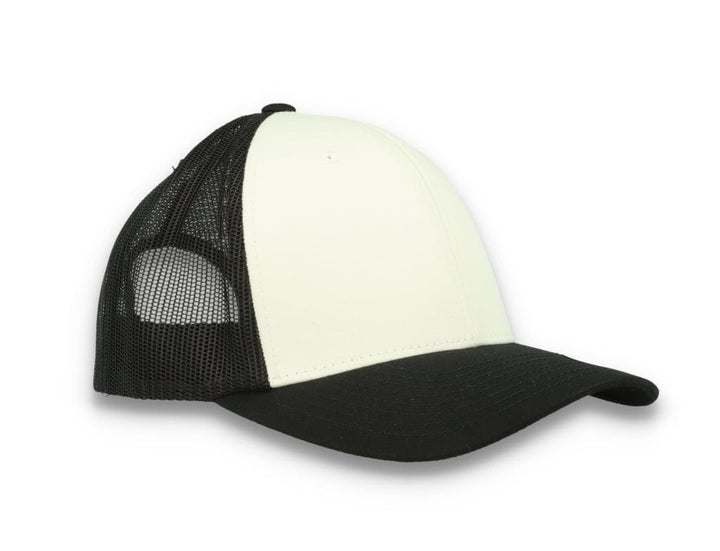 Black/White Trucker Cap White Front/Black Mesh Retro - Yupoong 6606CF - LOKK