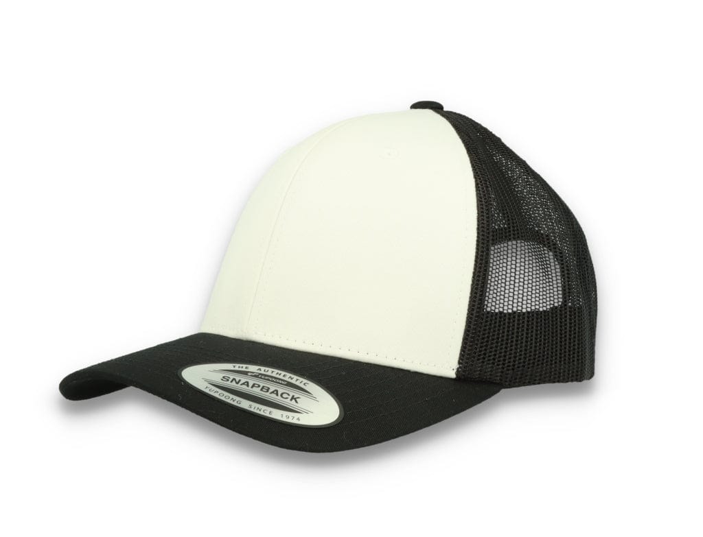 Black/White Trucker Cap White Front/Black Mesh Retro - Yupoong 6606CF - LOKK