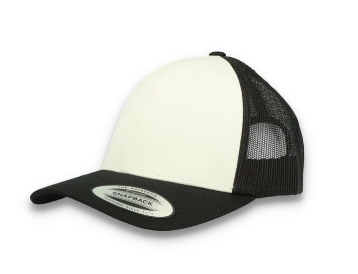 Black/White Trucker Cap White Front/Black Mesh Retro - Yupoong 6606CF - LOKK