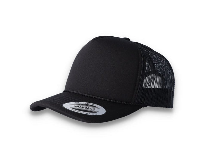 Black Trucker Cap Foam Curved Visor 6005FC - Yupoong - LOKK