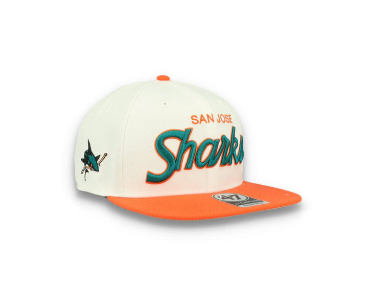San Jose Sharks NHL Script Side Two Tone 47 Captain White - LOKK