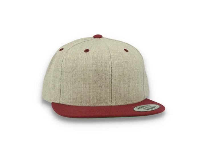 Yupoong Classic Snapback 6089MT Heather Grey/Maroon - LOKK