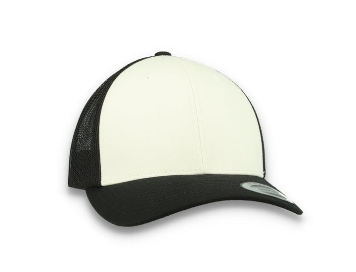 Black/White Trucker Cap White Front/Black Mesh Retro - Yupoong 6606CF - LOKK