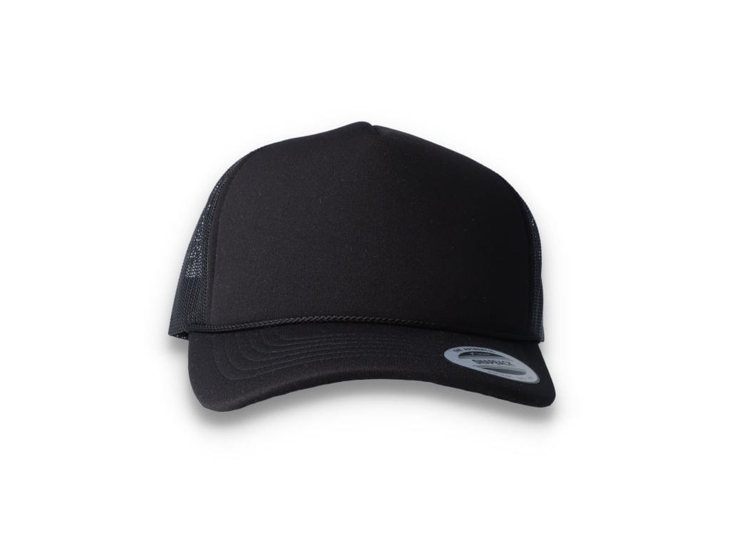 Black Trucker Cap Foam Curved Visor 6005FC - Yupoong - LOKK